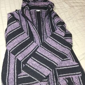 Striped Black and Purple Women's Sweater